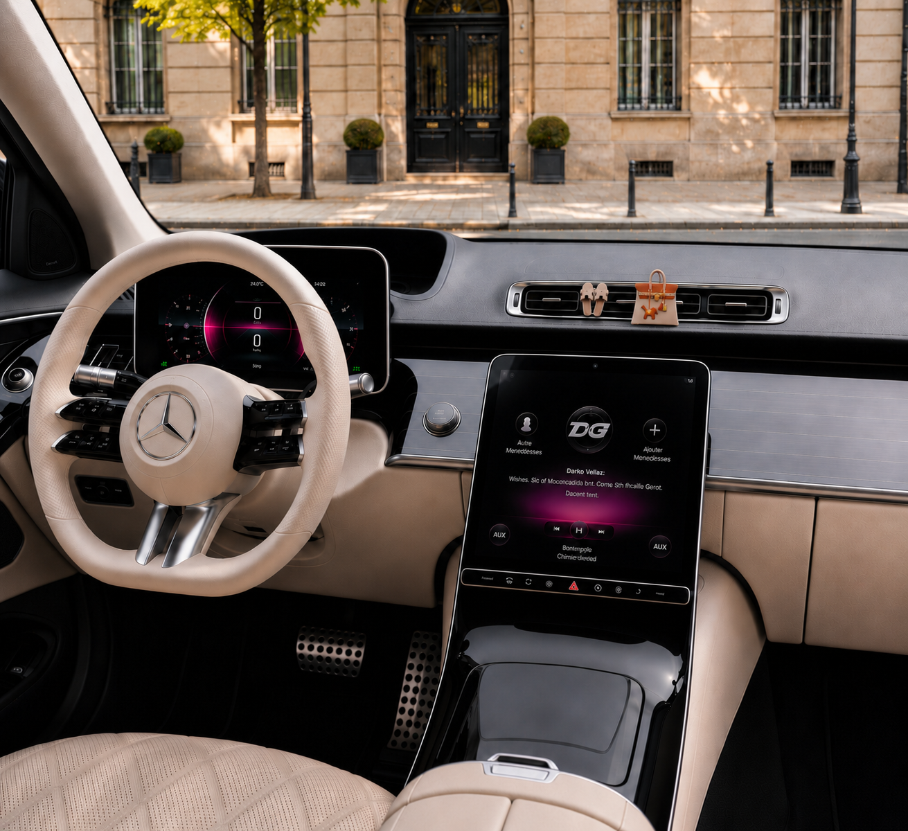 Diffuseur de parfum voiture — Sac Orange et Beige