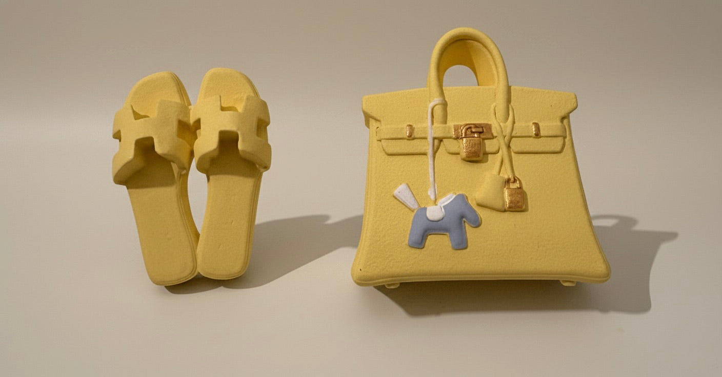 Pack Duo Oran & Birkin – Claquettes + Sac Assortis (Jaune)