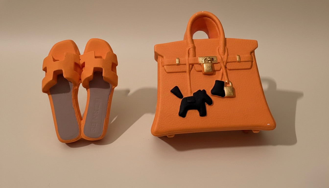 Pack Duo Oran & Birkin – Claquettes + Sac Assortis (orange)