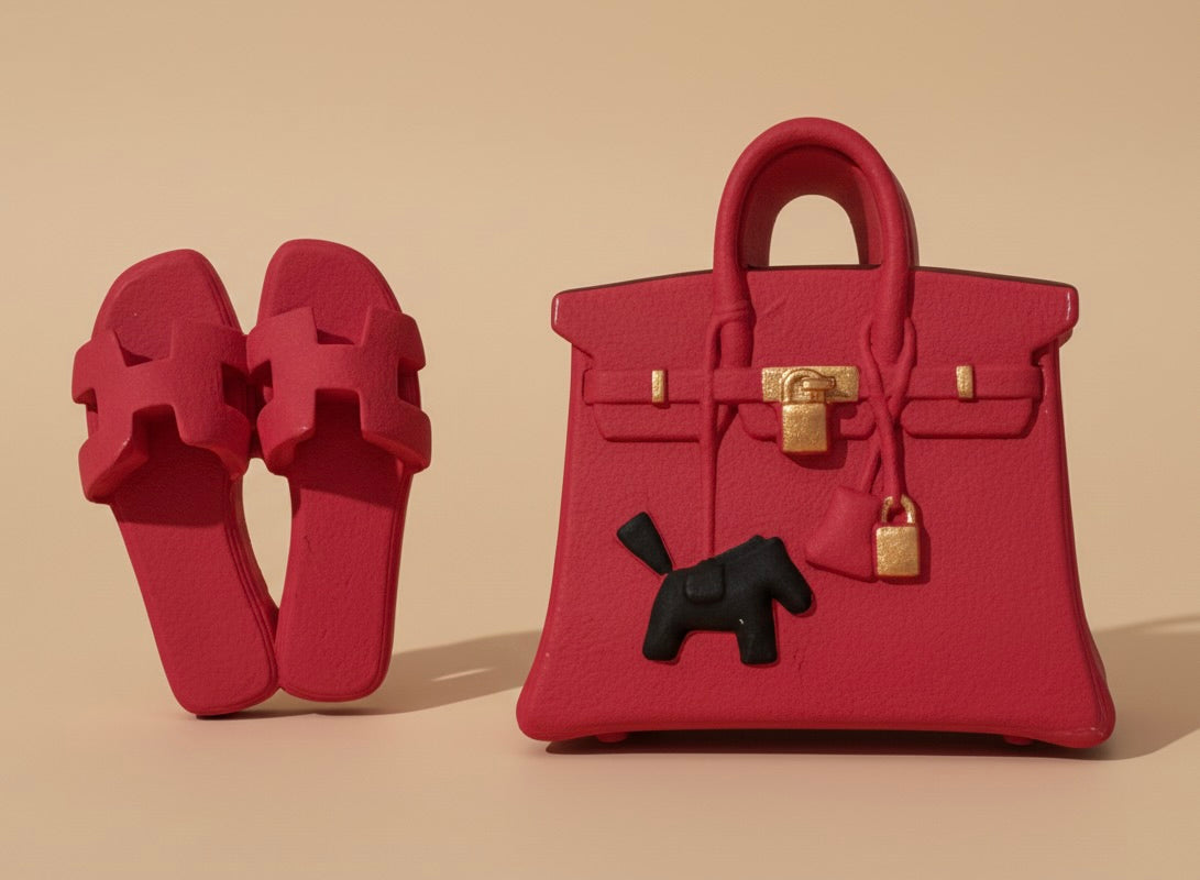 Pack Duo Oran & Birkin – Claquettes + Sac Assortis (Rouge)