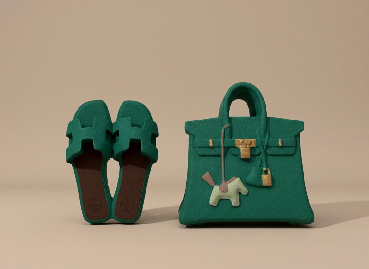 Pack Duo Oran & Birkin – Claquettes + Sac Assortis (Vert)
